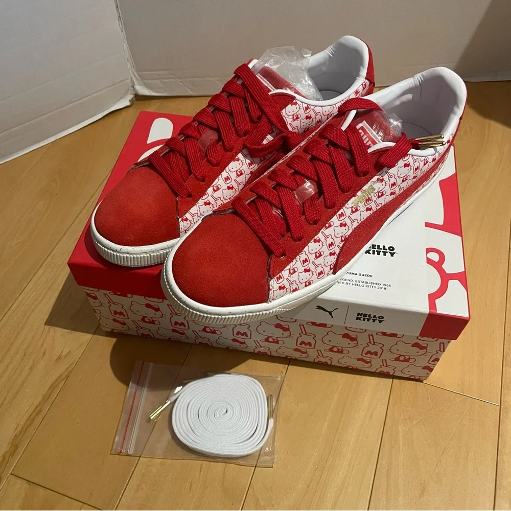 NIB hello kitty x puma red suede sneakers - Picture 3 of 7
